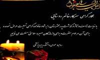 پیام تسلیت به سرکار خانم  الهه روستایی